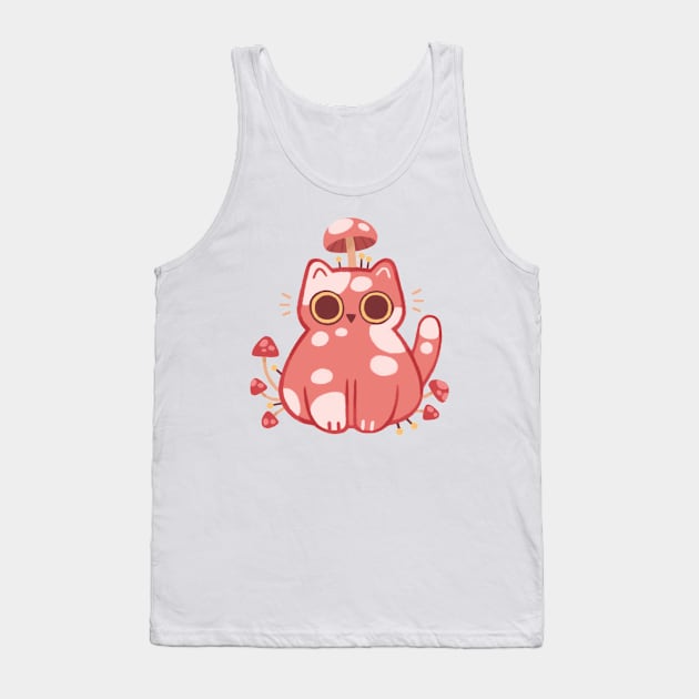 Mushroom Cat Tank Top by Niamh Smith Illustrations